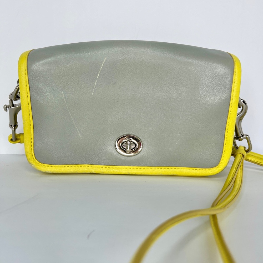 Coach 22406 Legacy Penny grey yellow crossbody bag